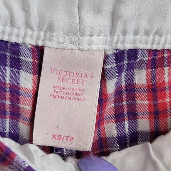 Victoria's Secret Soft & Comfy Pink Red Plaid Pajama Pants Size XS - Picture 5 of 6